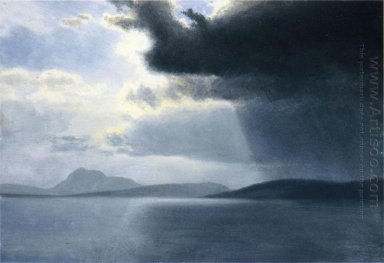 Avvicina tempesta sul fiume Hudson
