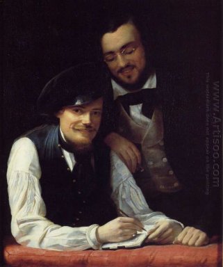 Selbstporträt des Künstlers mit seinem Bruder Hermann
