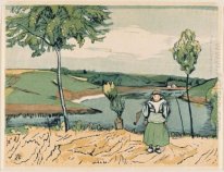 Dutch Girl In Landscape