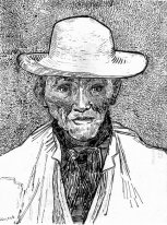 Agriculteur avec chapeau de paille 1888