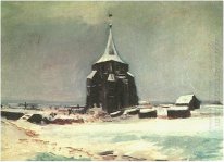 Le vieux cimetière tour de Nuenen Dans La Neige 1885