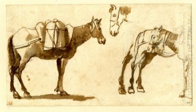Drawing Of Mules Including One Full Length