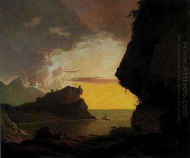 Sonnenuntergang an der Küste bei Neapel