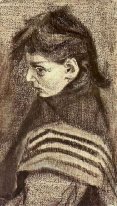 Meisje met omslagdoek Halffiguur 1883
