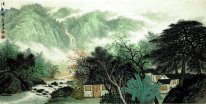 Bygga och träd - kinesisk målning