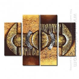 Hand-Dicat Lukisan Abstrak Oil - Set 4