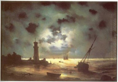 Côte de la mer At Night 1847