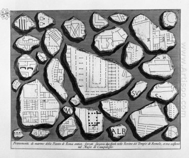 O Antiguidades Roman T 1 Placa V Mapa da Roma antiga e Forma