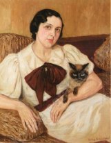 Femme avec le chat