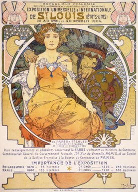 art nouveau litografia de cor cartaz que mostra uma mulher senta