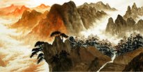 Montañas, nubes - la pintura china