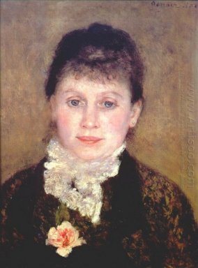 Kvinna med en vit Jabot 1880
