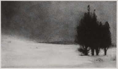 Three Trees in a Snowy Landscape