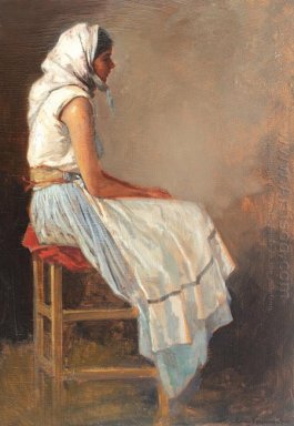 Mujer campesina con el pañuelo blanco
