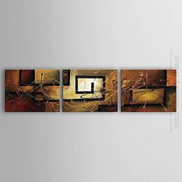 Hand-Dicat Lukisan Abstrak Oil - Set 3