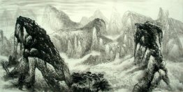A Courtyard in the Mountain - Chinese Painting