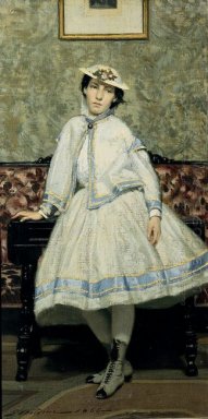 Portret van Alaide : Banti-syndroom ) In witte jurk 1866