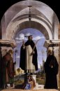St Peter martyren med St Nicholas av Bari, St Benedict och en