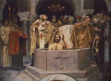 O batismo do príncipe Vladimir Fragmento do Vladimir Catedral Em