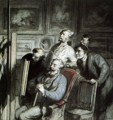 Besucher in der Werkstatt des Malers
