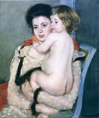 Reine Lefebvre sostiene un bebé desnudo, 1902