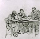 Trois paysans lors d'un repas 1890