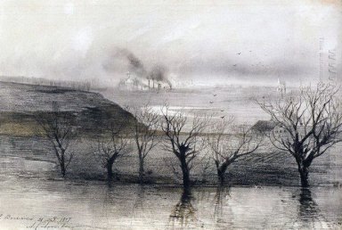 paisagem da vila de Volyn 1887