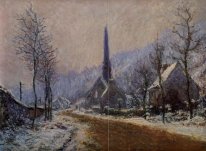 Kerk Jeufosse sneeuwachtig weer