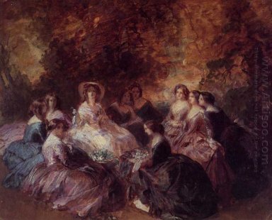 The Empress Eugenie Surrounded By Her Ladies In Waiting