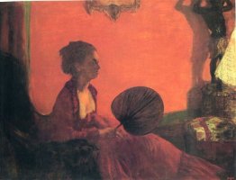 Camus madame com um fã 1870