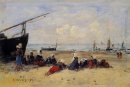 Berck Fisherwomen On The Beach Low Tide 1894