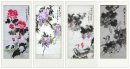 Oiseaux et fleurs - FourInOne - Peinture chinoise