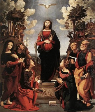 A Imaculada Conceição com Santos