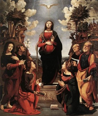 The Immaculate Conception with Saints