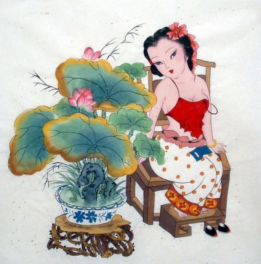 Mooie dame - Chinees schilderij