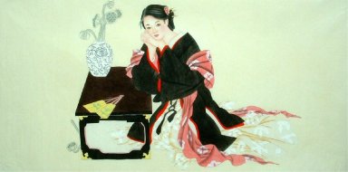 Hermosa Pintura Lady-Chino