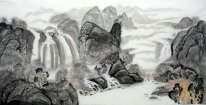 Paisagem com cachoeira - Pintura Chinesa