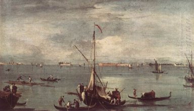 A Lagoa com barcos, gôndola, e Jangadas
