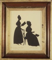 Tagliare Silhouette di due donne di fronte a destra