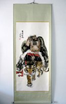 Buddha, Tiger - Mounted - Chinesische Malerei