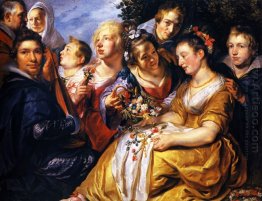 Konstnären med familjen av hans svärfar Adam Van Noort
