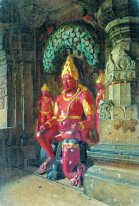 Patung Wisnu Dalam Temple Of Indra Dalam Ellora 1876