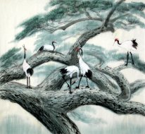 Pine-Kran - kinesisk målning