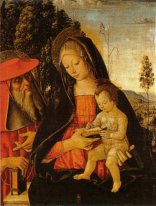 Madonna con Escritura del niño y San Jerónimo