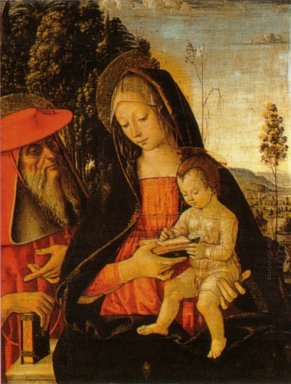 Madonna dengan Menulis Anak dan St. Jerome