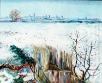 Paisagem nevado com a Arles No Fundo 1888