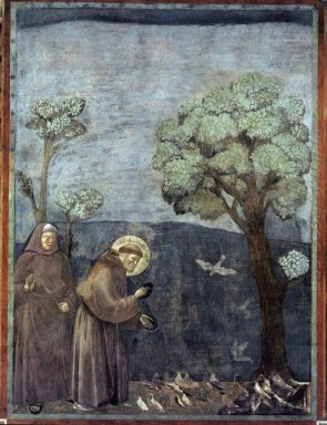 St Francis som predikar till fåglarna 1299