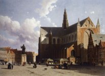 Sehen Sie auf dem Markt von Haarlem Sun