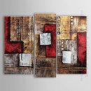 Hand-painted Abstract Oil Painting - Set of 3