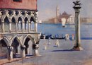 Venedig Grand Canal Quay mit Blick auf die Insel von San Giorgio